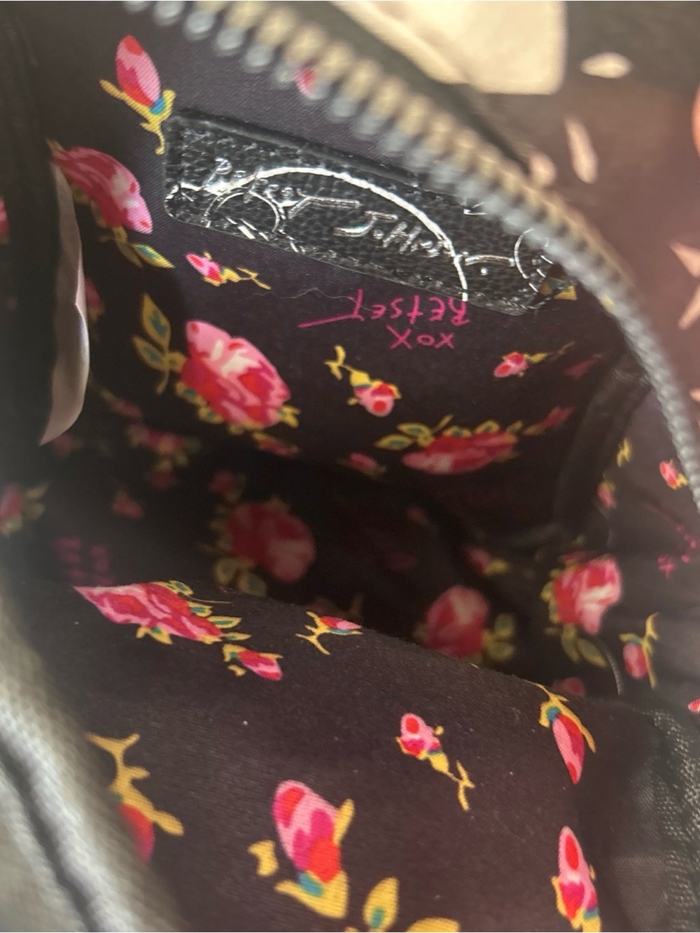 Betsey Johnson Bulldog skull tattoo print mini back pack. Damage on the handle - Picture 4 of 7